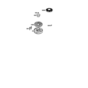 Flywheel Diagram and Parts List for 120600TO120699  Briggs and Stratton Engine